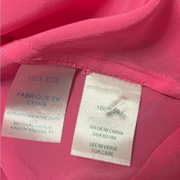 Lilly Pulitzer Sleeveless Elsa Top Rousseau Pink 100% Silk XS - Picture 7 of 8